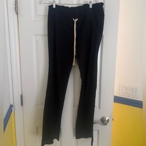 Roxy Black linen pant  with Cream Drawstring